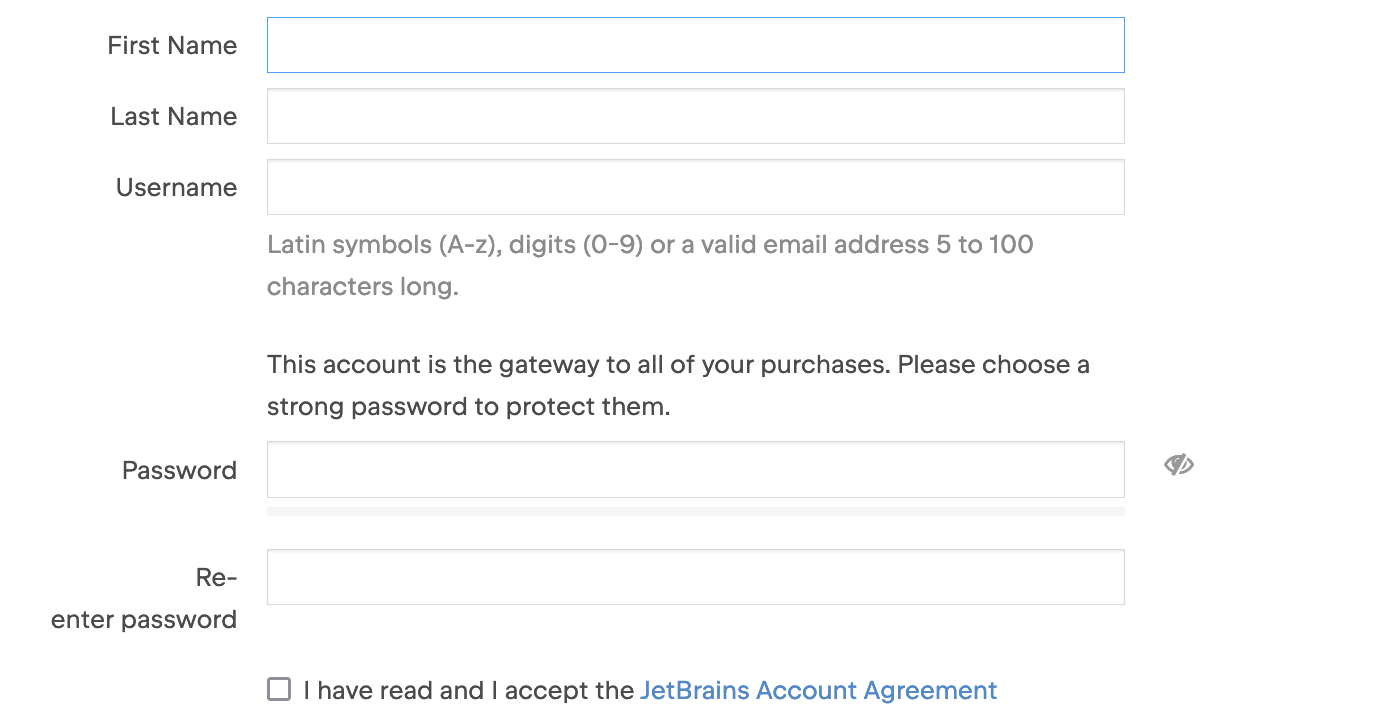 Enter account info
